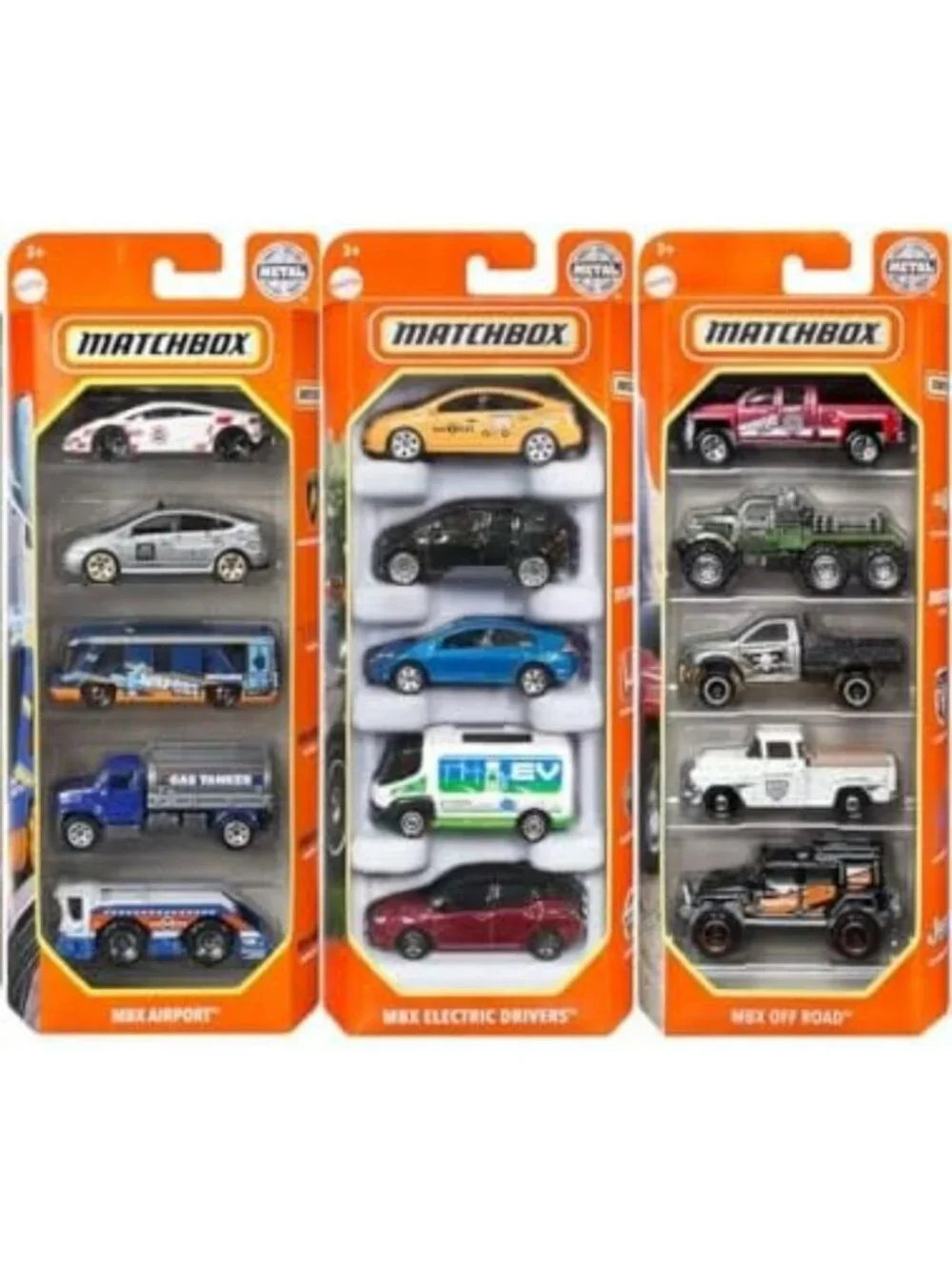 15-Piece Toy Car & Truck Set - 3 Themed Die-Cast 1:64 Scale Vehicles Bundle